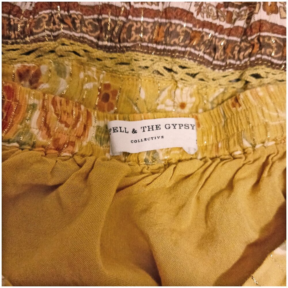 Spell & The Gypsy gold boho skirt - excellent condition size small - Picture 3 of 7